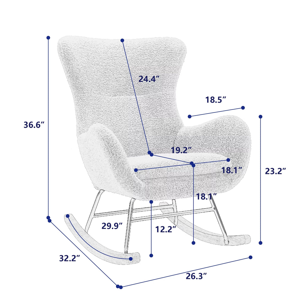 Velvet Recliner Chair with High Backrest and Armrests U50864