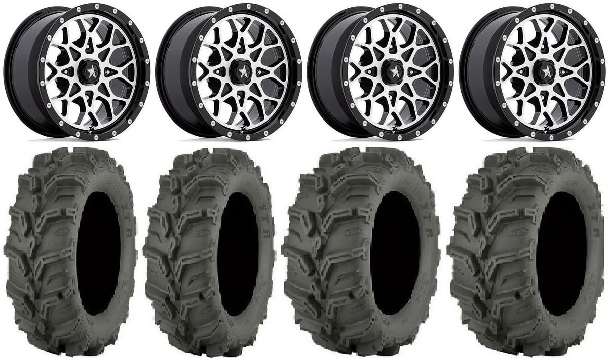 14" Wheels Machined 27" Mud Lite XTR Tires U257