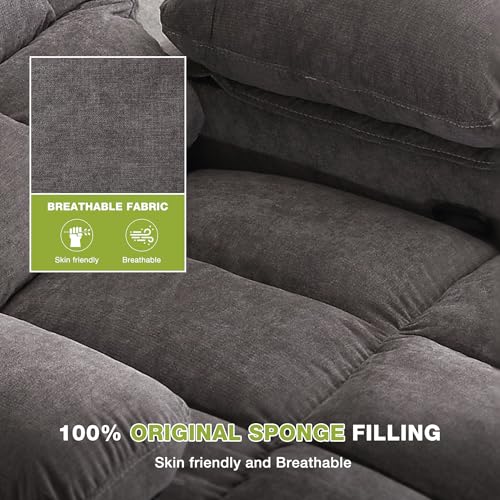 Oversized Swivel Rocker Recliner Chair with Massage and Heat C985276