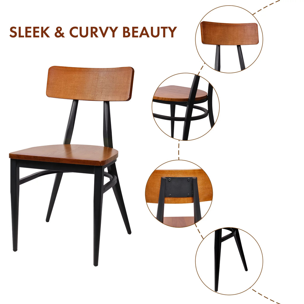 Mid Century Modern Dining Chairs Set of 2 Walnut Wooden X561