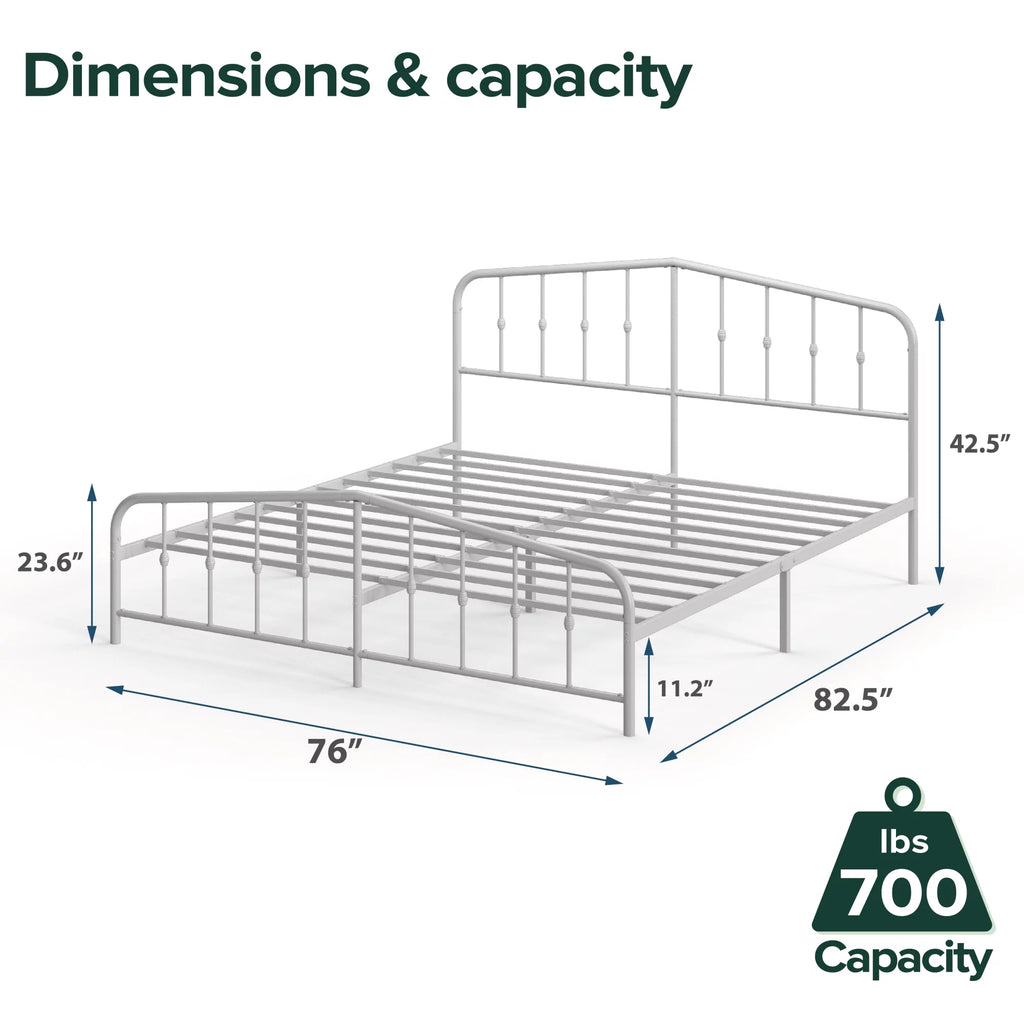 White King Metal Platform Bed Frame H980