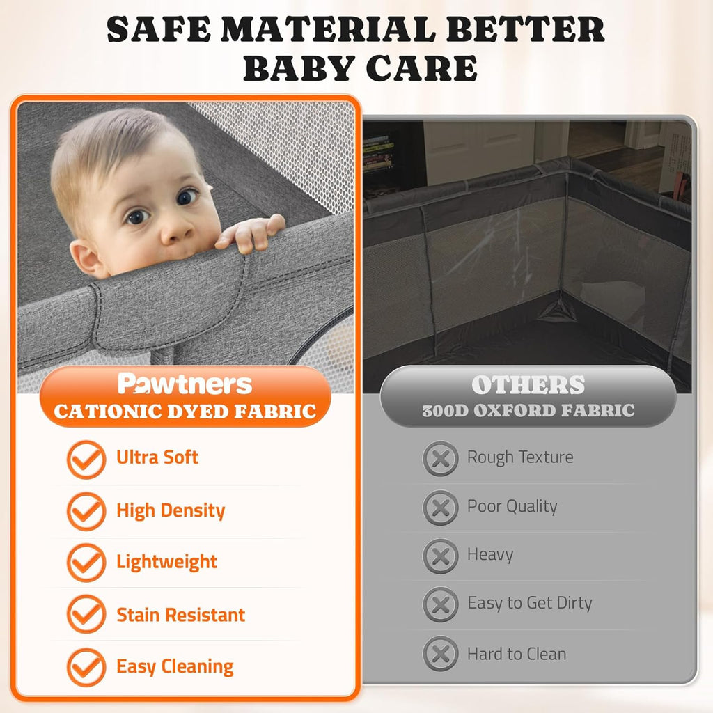 71"L x 59"W x 27"H Large Portable Baby Playpen with 50PCS Ocean Ball F62721