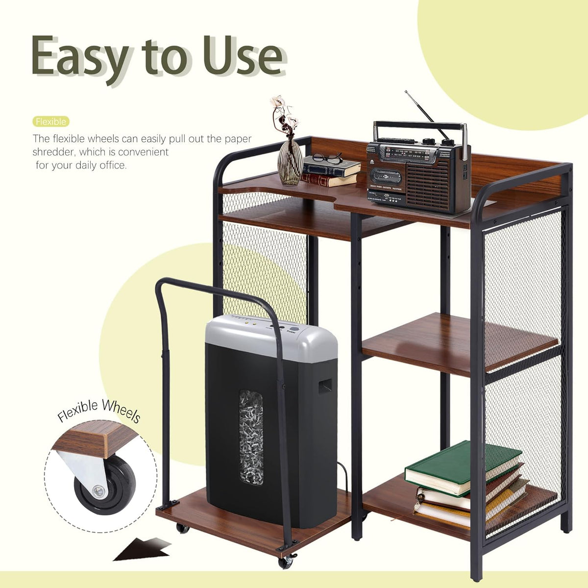 Printer Stand with Storage, 3 Tier Printer Table with Adjustable Storage Rack R1680