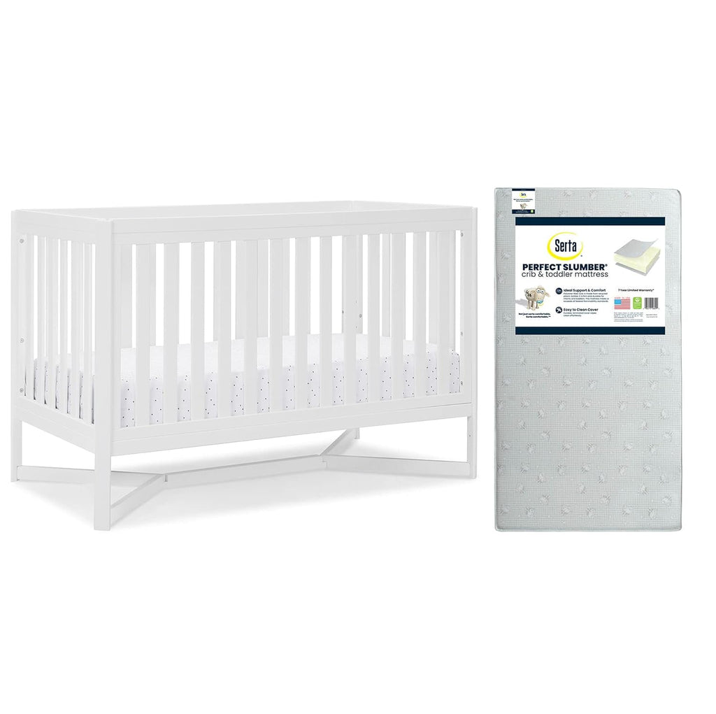 4-in-1 Convertible Crib and Dual Sided Crib & Toddler Mattress F64955