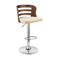 Cream Upholstered Chrome Base Adjustable Swivel Bar Stool X241027