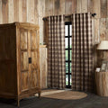 Brown Scalloped Curtain Panel Pair U789