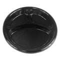 Hi-Impact Plastic Dinnerware Plate 3 Compartments Black D50817