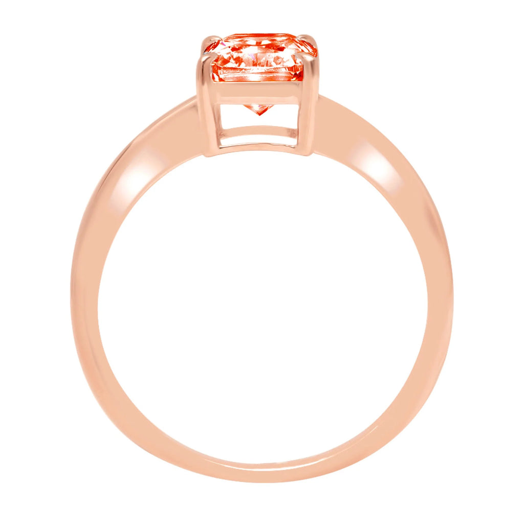 18K Rose Gold Solitaire Ring Q30698
