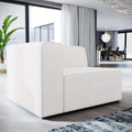 White Left-Facing Fabric Sofa U148