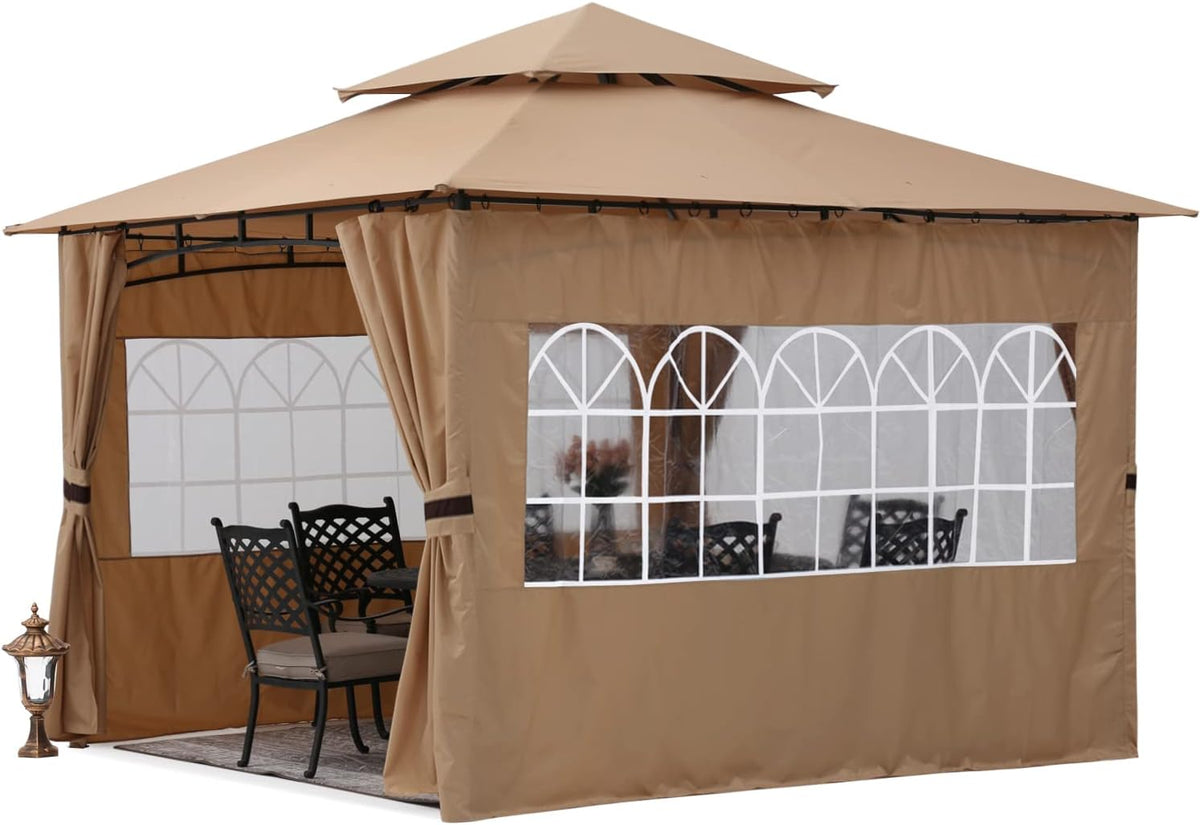 10’x12’ Dark Gray Winter Gazebo with Sidewalls P2744
