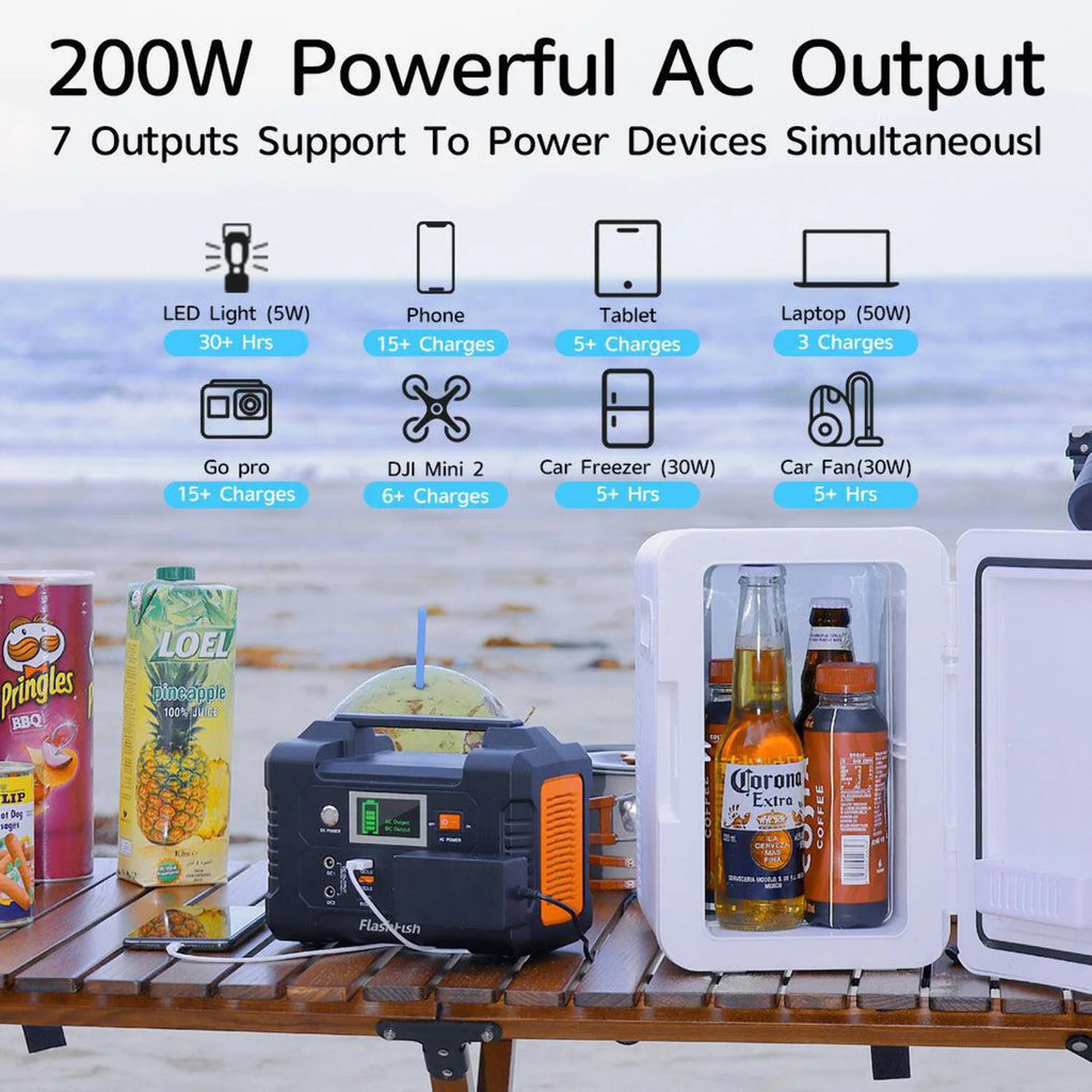 200W Portable Power Station with 50W Solar Panel E590495