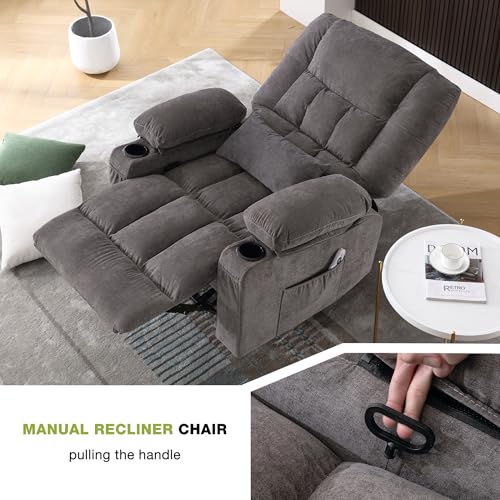 Oversized Swivel Rocker Recliner Chair with Massage and Heat C985276