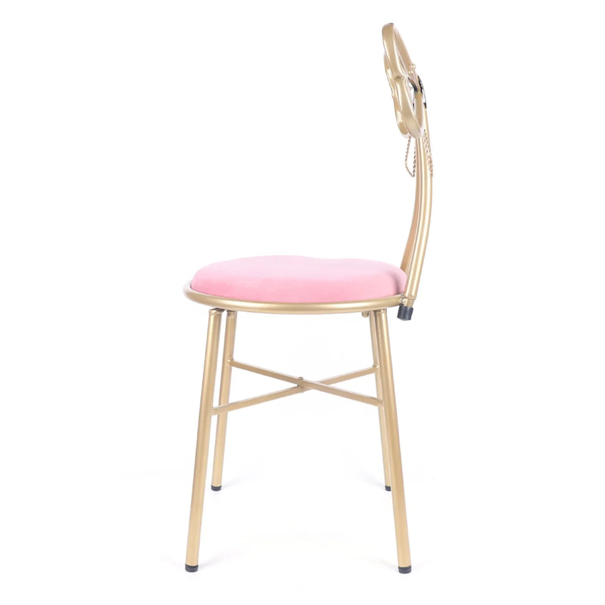 Pink Velvet Butterfly Vanity Chair C298721