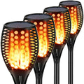 Solar Torch Lights Waterproof Flickering Flame Torches X490