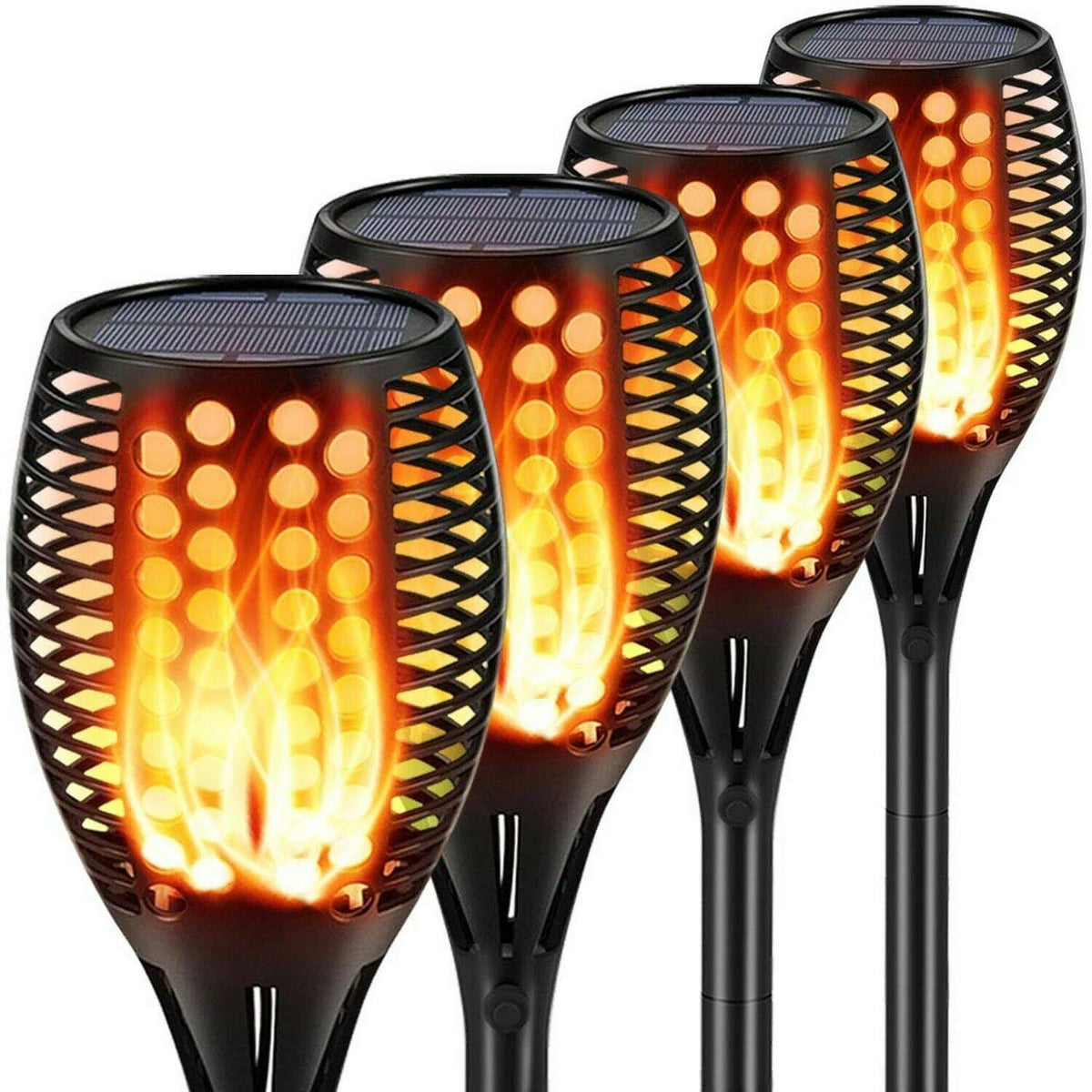 Solar Torch Lights Waterproof Flickering Flame Torches X490