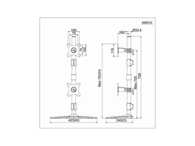 Dual Monitor Vertical Stand Mount K634
