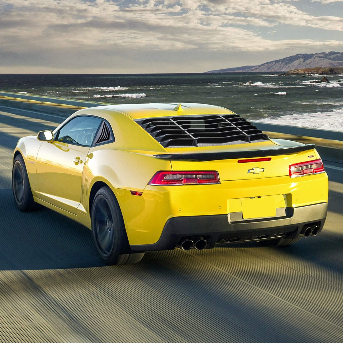 Matte Black Rear Side Window Louvers Sun Shade Cover for Camaro 2010 2011 2012 2013 2014 2015 L5488