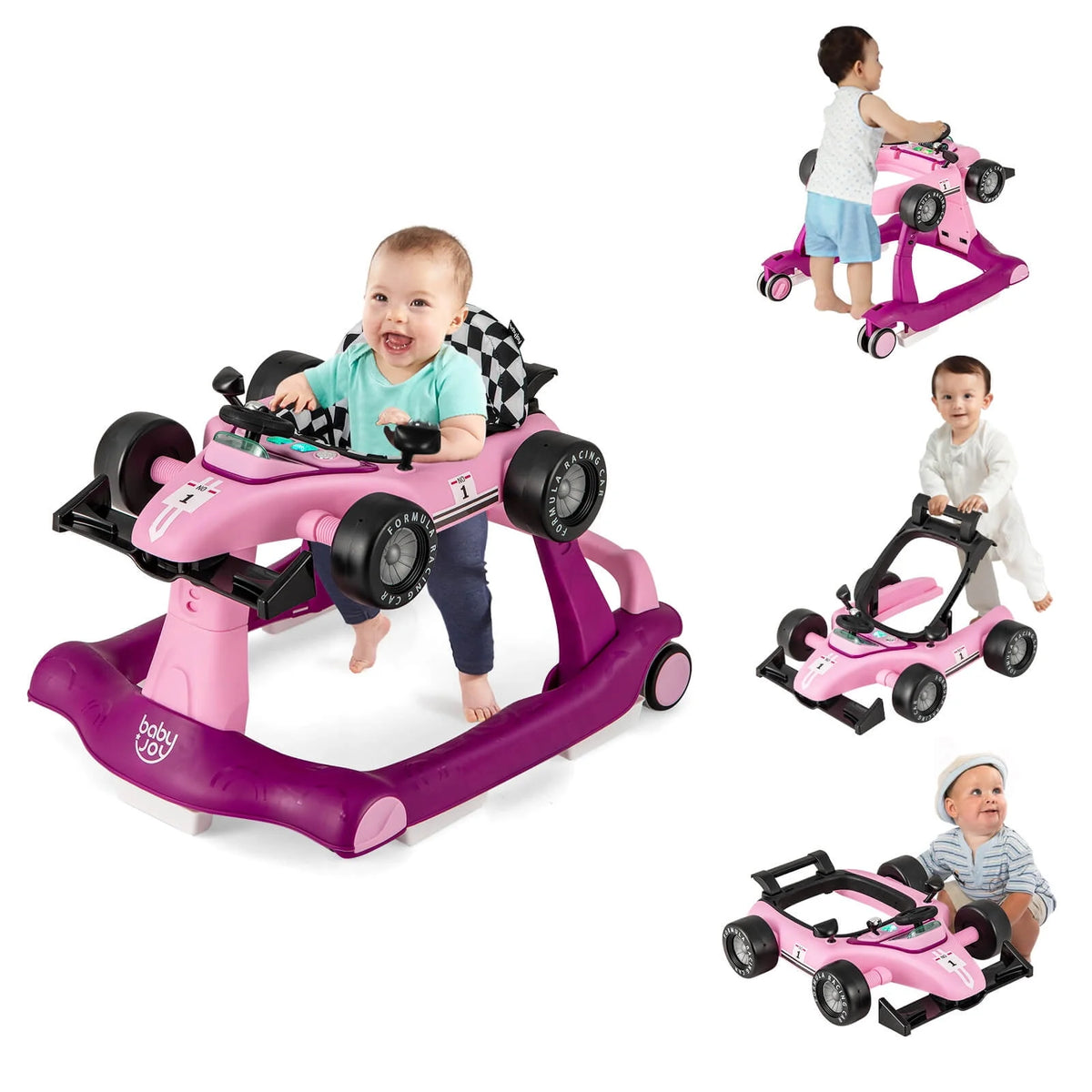 Foldable Adjustable Height Blue Baby Walker X867