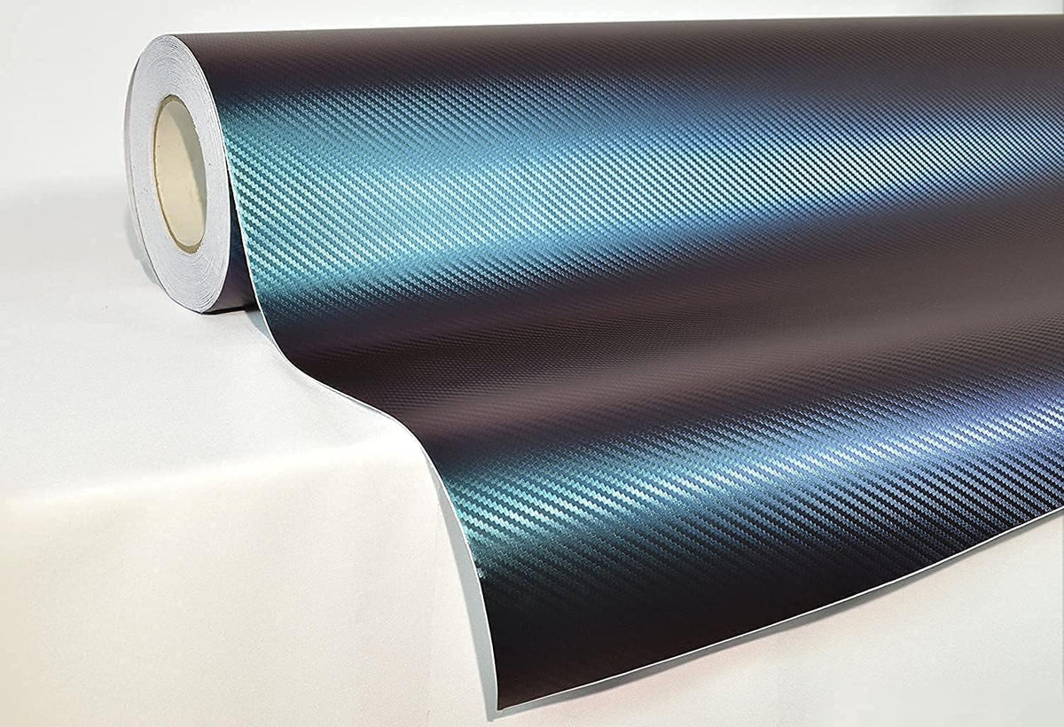 Carbon Fiber Purple to Blue Oil Slick Stretch Conform Vinyl Wrap Roll (100ft x 5ft) B47225