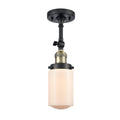 Black Antique Brass Semi-Flush Mount Light S7158