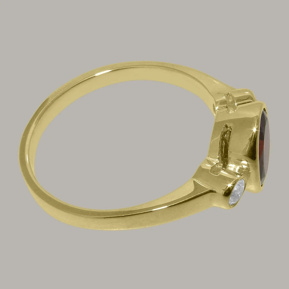9k Yellow Gold Garnet Diamond Ring D489840