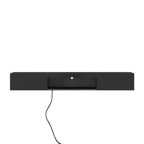 65" Floating TV Stand with LED Lights and Storage V164879