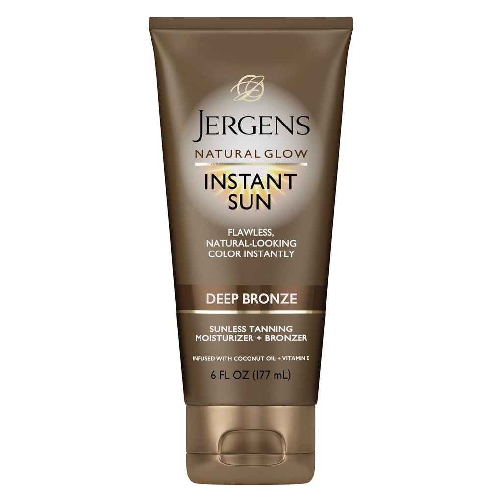 Natural Glow Instant Sun Sunless Tanning Moisturizer & Self Tanner Face Moisturizer, SPF 20 Facial Sunscreen, Medium to Deep Skin Tone, Oil Free C4541