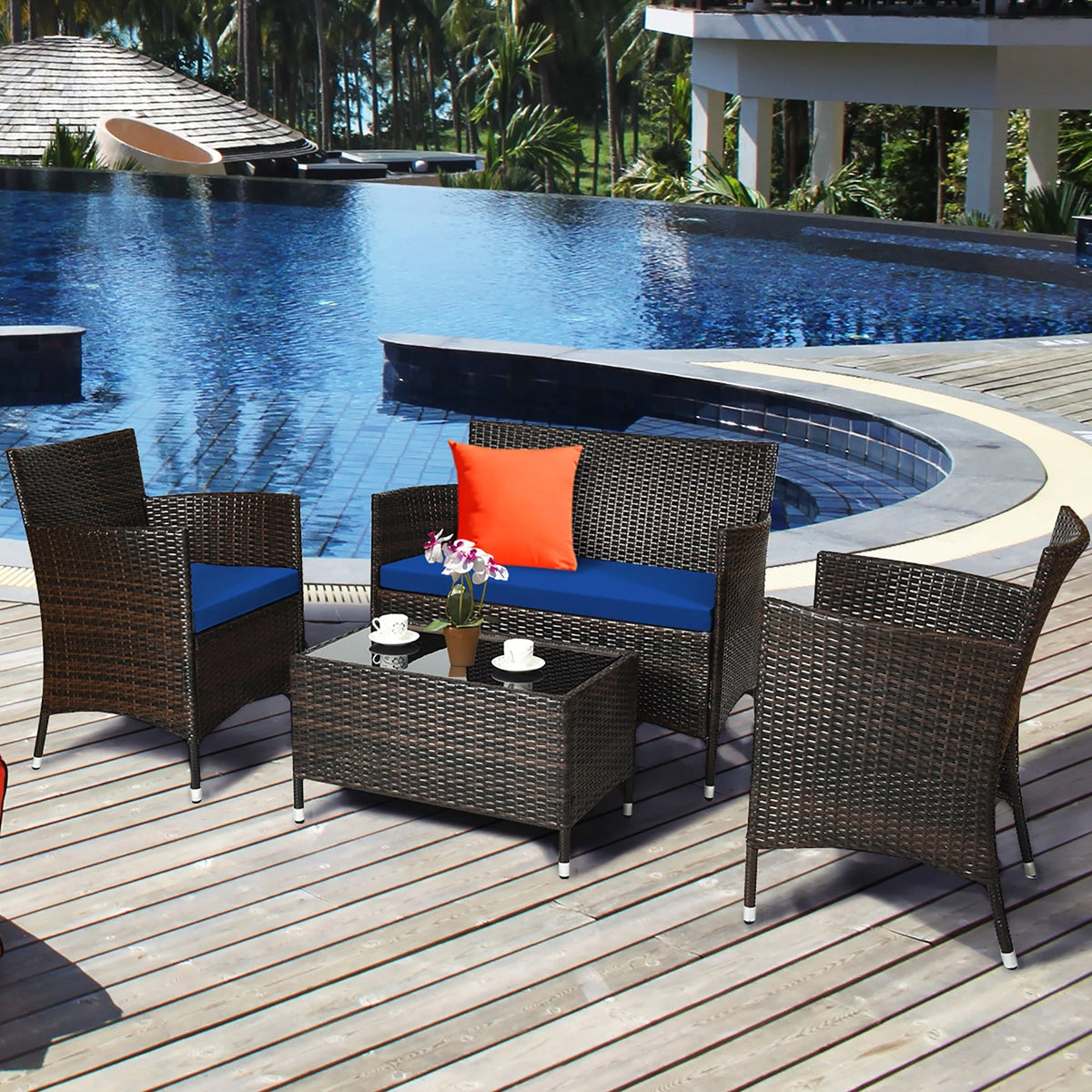 8 Pcs Cushioned Patio Furniture Set S8470