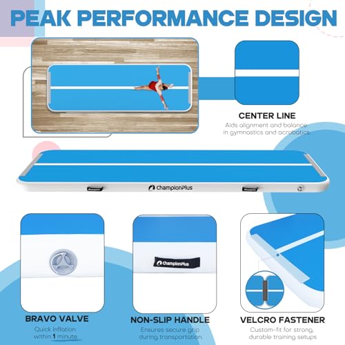 Inflatable Air Tumbling Mat 4/8 inches Thickness 10ft with Electric Air Pump Y5905