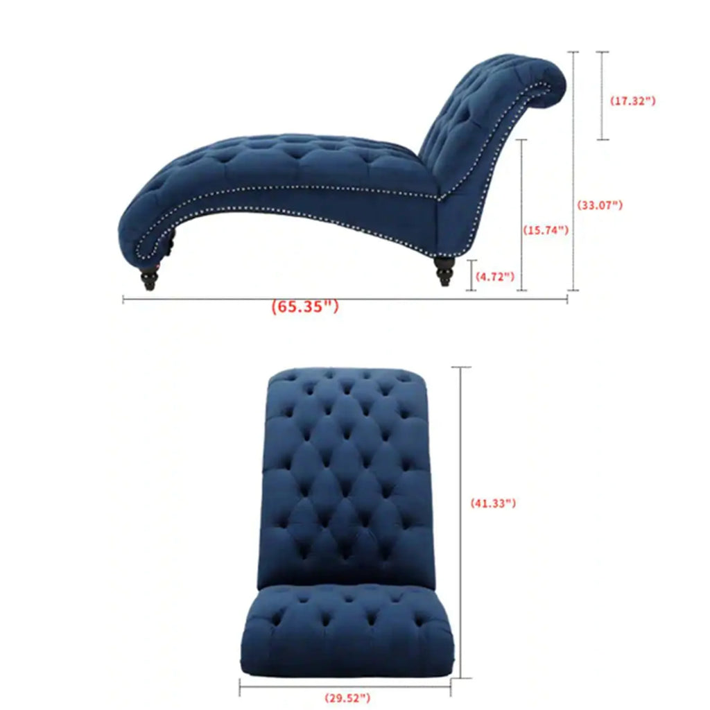 Blue Velvet Chaise Lounge J1123