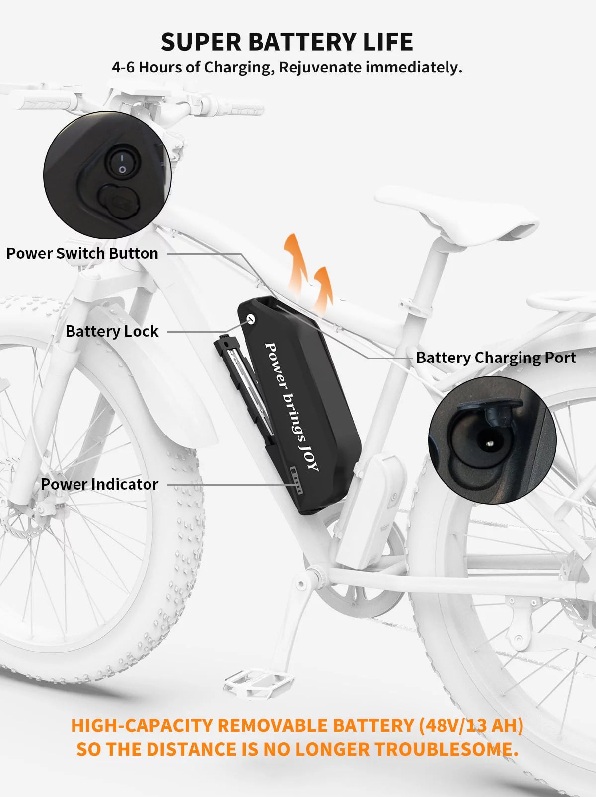 750W 48V 13AH Fat Tire Electric Mountain Bike D849784