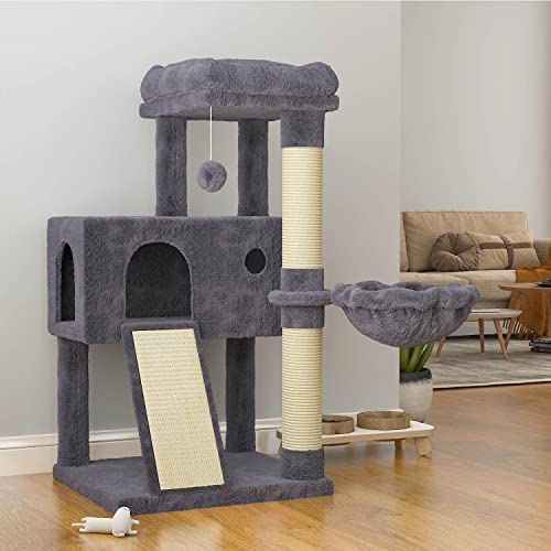 36 Inches Smoky Grey Cat Tree with Hammock C56001