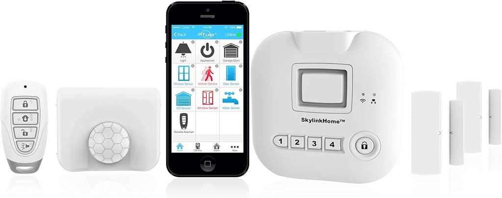 Wireless Home Alarm Kit 9-Piece with Hub, Door Window Sensors, Motion Sensor, Keypad and Keyfob N396655
