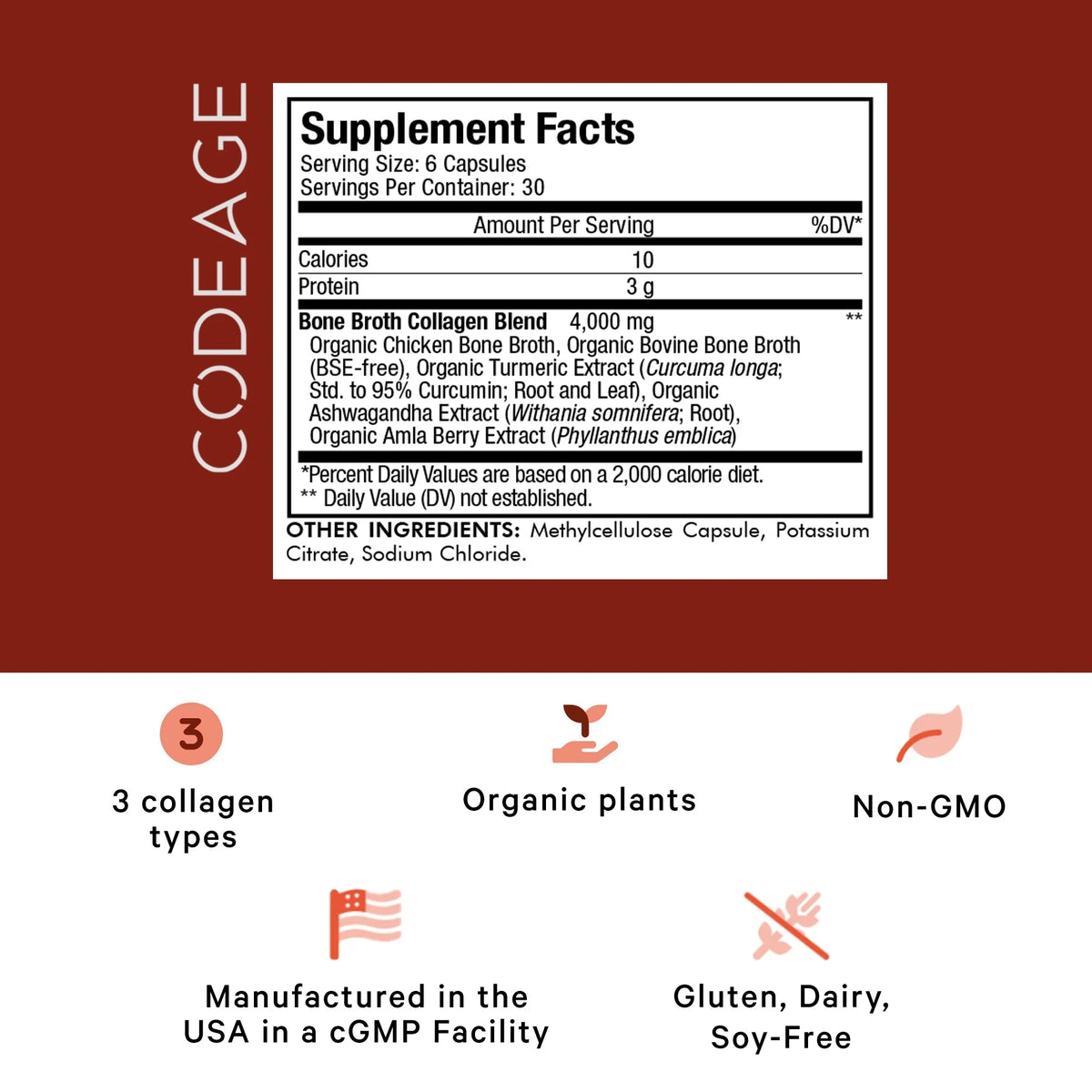 Organic Bovine & Chicken Bone Broth Collagen Capsules R23124