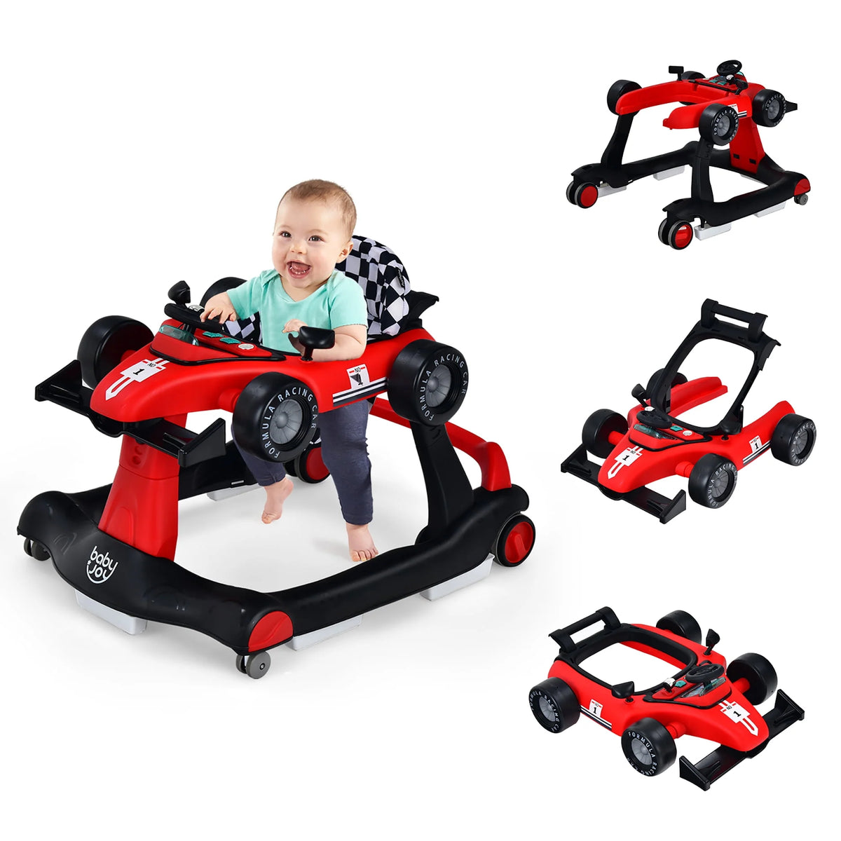 Foldable Adjustable Height Blue Baby Walker X867