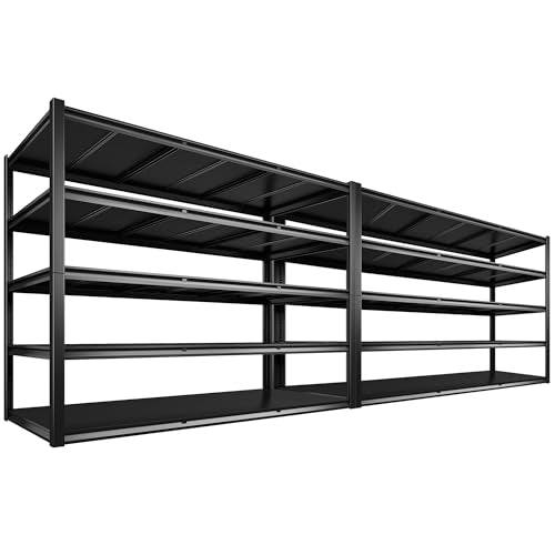 60" W x 24" D x 72" H 5 Tier Heavy Duty Metal Garage Shelving X67513