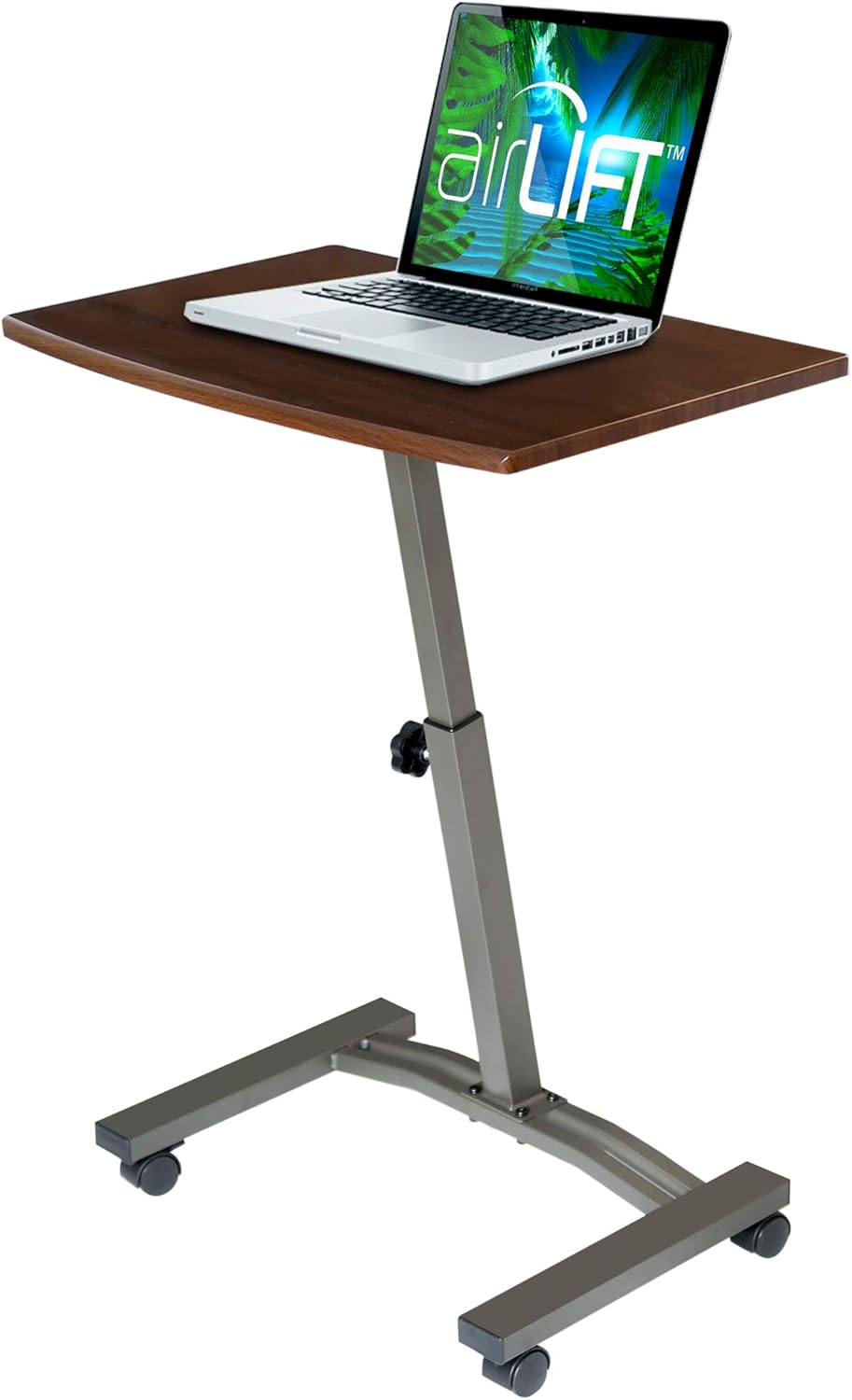 Mobile Height Adjustable Laptop Workstation Desk Cart with Wheels, White P7764