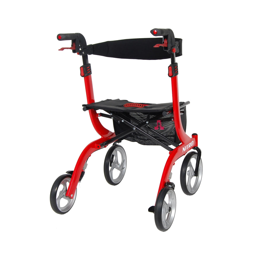 Red Rollator Rolling Walker U1252