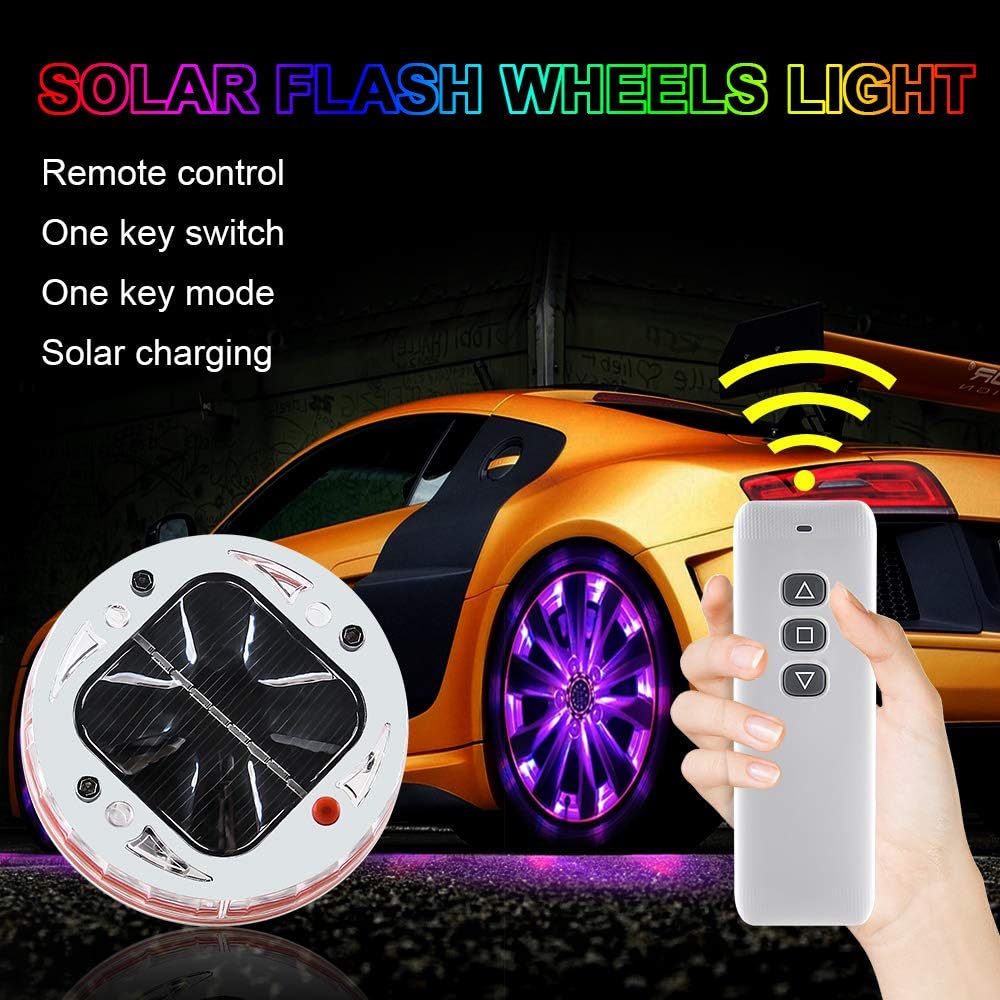 Solar Motion Sensor Wheel Tire Light 4Pack C36898