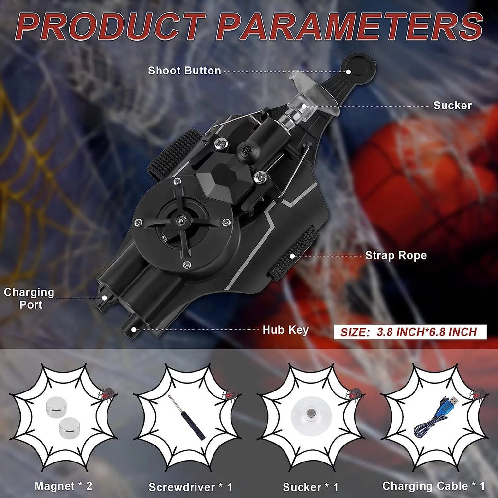 Black Electric Spider String Shooter Toy Y887