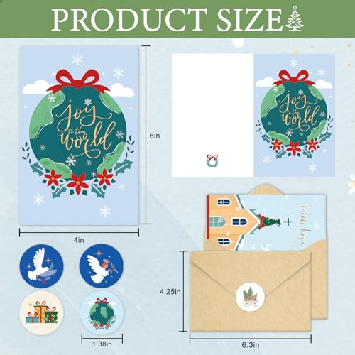 24 Pack Christmas Cards with 6 Designs D5960