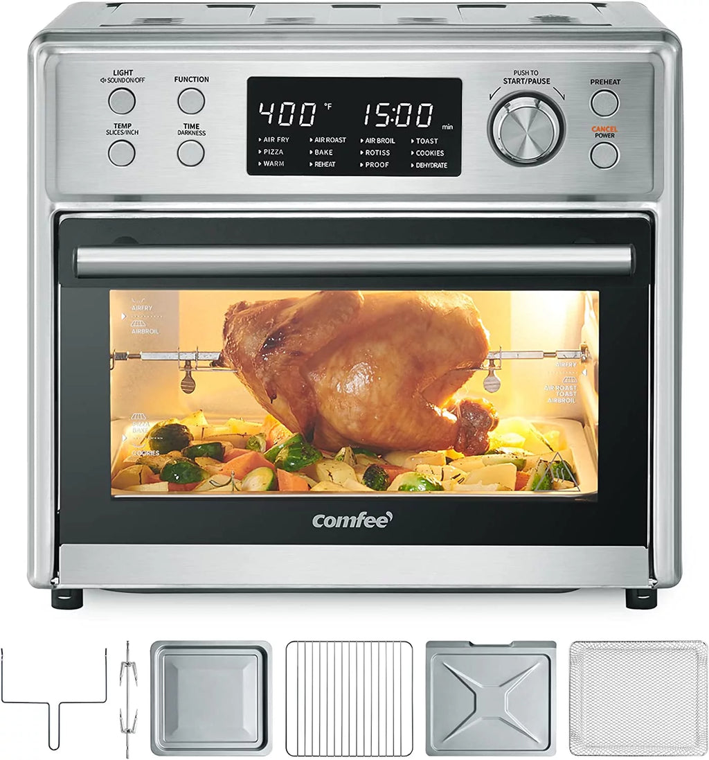 12-in-1 Air Fryer Toaster Oven Combo, 26.4 QT, Stainless Steel X72270
