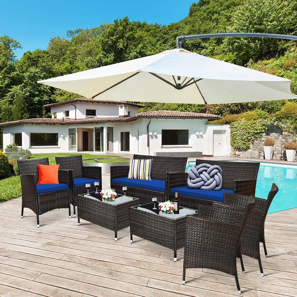 8 Pcs Cushioned Patio Furniture Set S8470