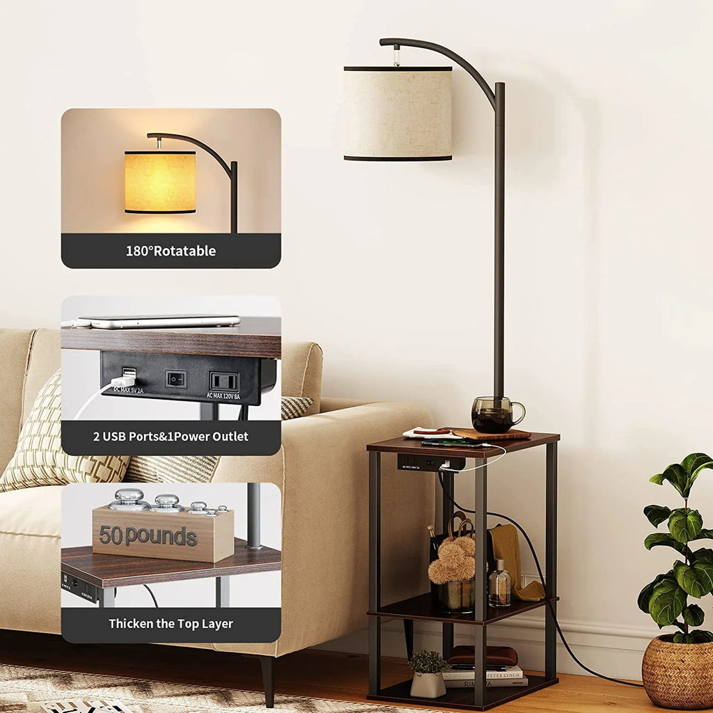 Floor Lamp with Table and USB Port G357208