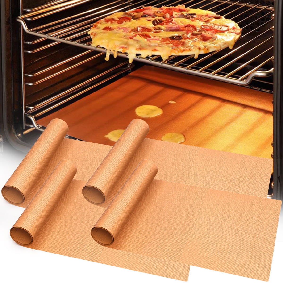 4 Pack Non Stick Teflon Oven Liners P860