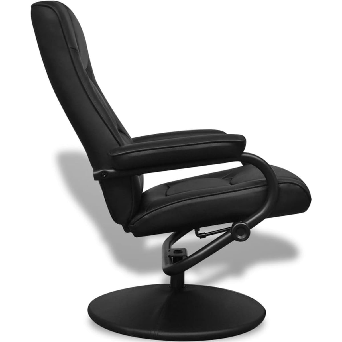 Black Faux Leather Adjustable Recliner Chair with Footstool O6368