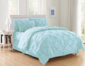 Aqua Full/Queen Pintuck Comforter Set with Bed Sheet Set Z2749