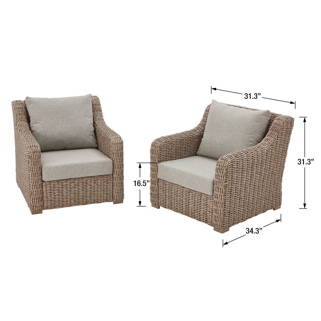 2-Pack Outdoor Lounge Chairs with Cushions and Patio Cover C858906