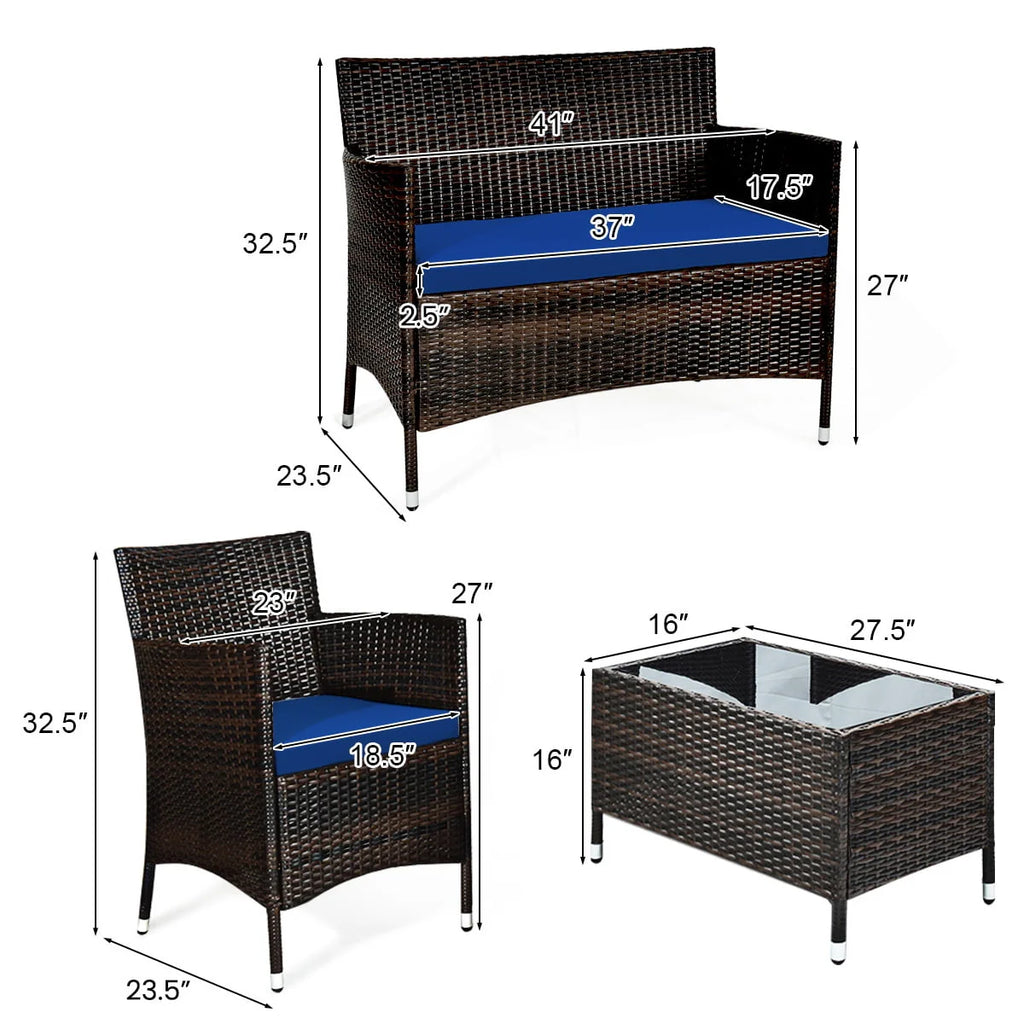 8 Pcs Cushioned Patio Furniture Set S8470