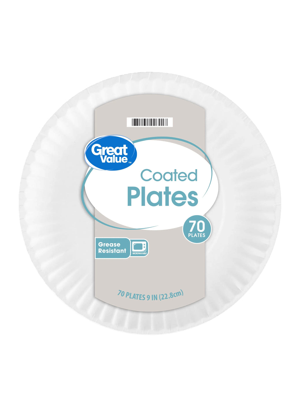 White 9 in 70 Count Disposable Paper Plates T961